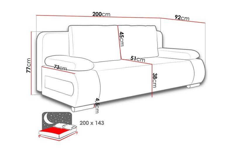 Kintore 2-sits Bäddsoffa - Bäddsoffa - Bäddsoffa 2 sits