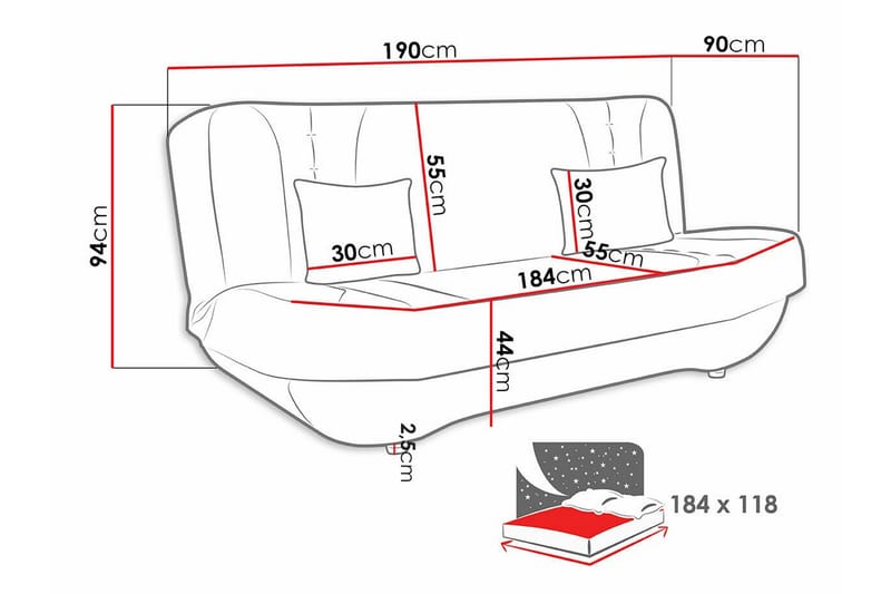 Kintore 2-sits Bäddsoffa - Bäddsoffa - Bäddsoffa 2 sits