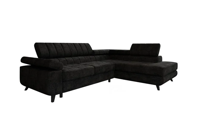 Kintore 3-sits Hörnbäddsoffa Black, undefined