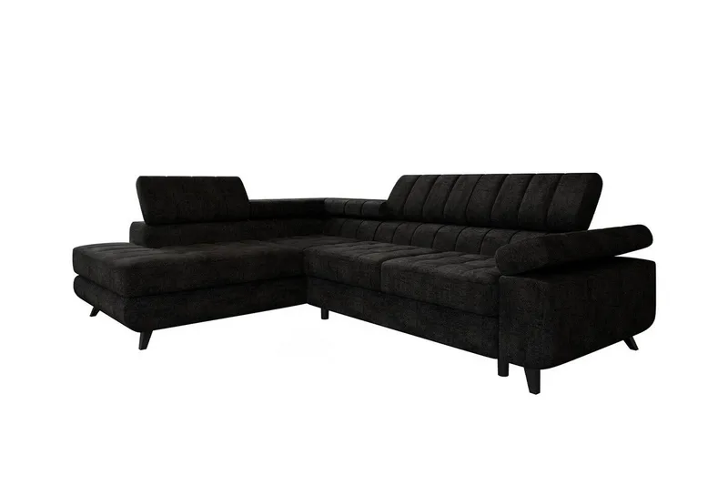 Kintore 3-sits Hörnbäddsoffa Black, undefined