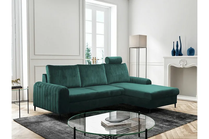 Kintore 3-sits Hörnbäddsoffa Dark green - Möbler - Soffa - Bäddsoffa
