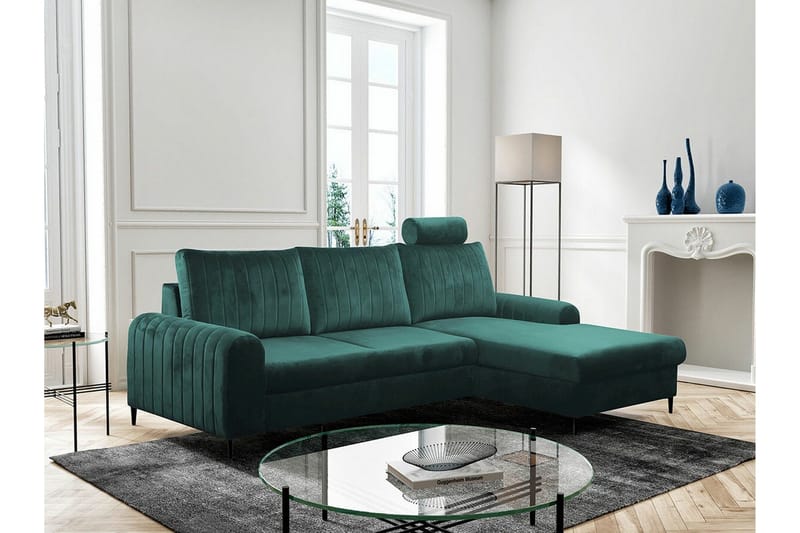 Kintore 3-sits Hörnbäddsoffa Dark green - Möbler - Soffa - Bäddsoffa