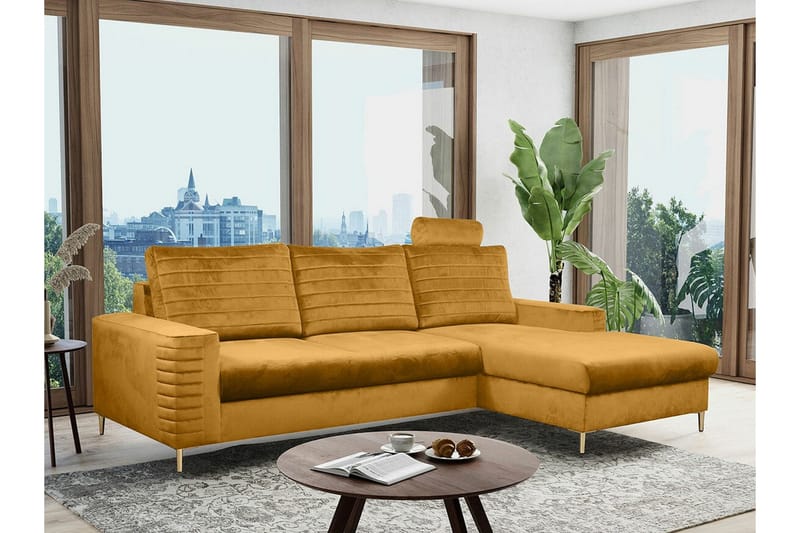 Kintore 3-sits Hörnbäddsoffa Dark yellow - Möbler - Soffa - Bäddsoffa