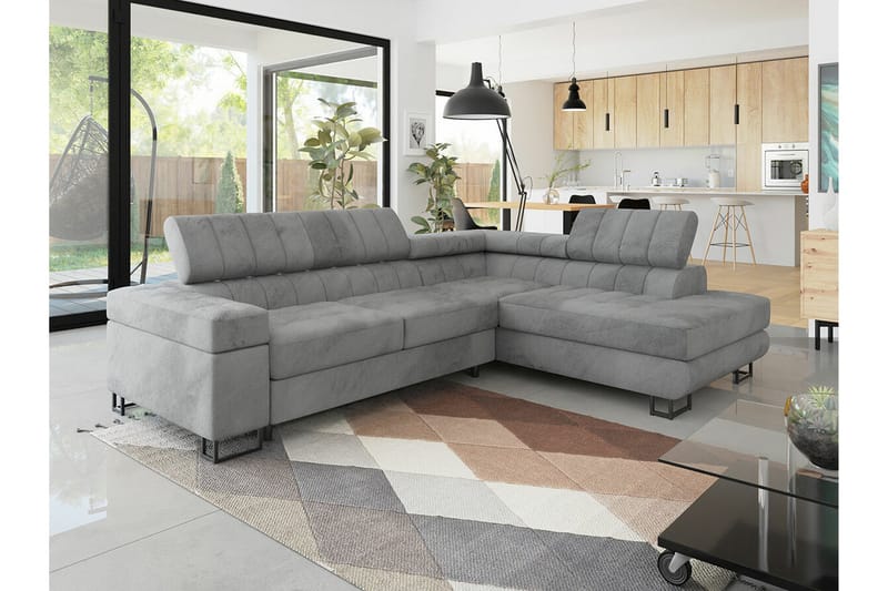 Kintore 3-sits Hörnbäddsoffa Light grey/Dark grey - Möbler - Soffa - Bäddsoffa