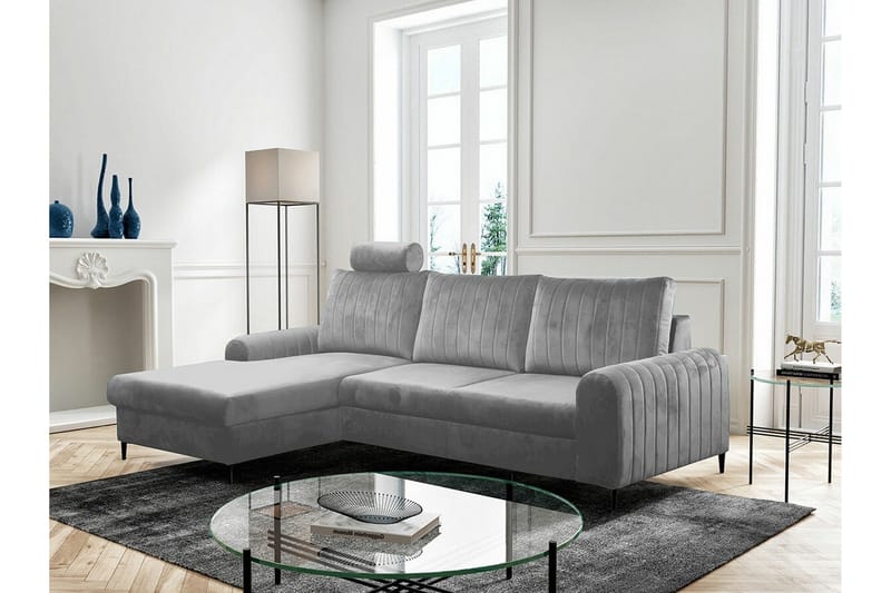 Kintore 3-sits Hörnbäddsoffa Light grey/Dark grey - Möbler - Soffa - Bäddsoffa
