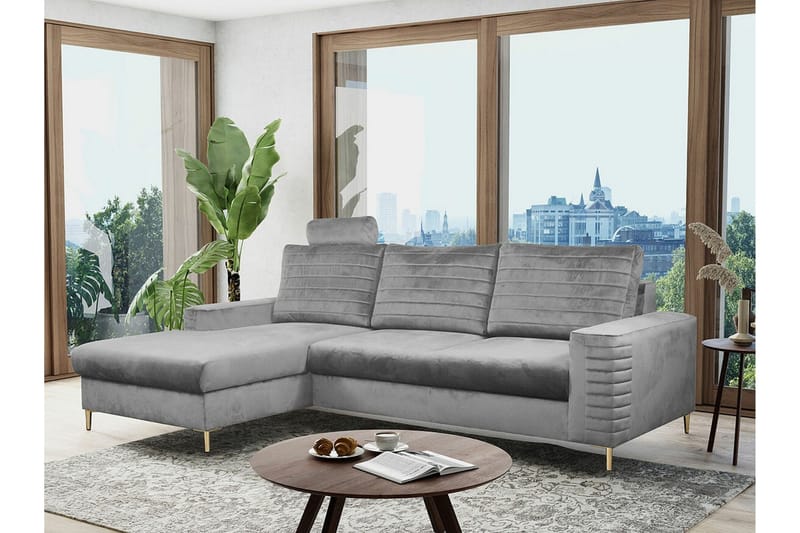 Kintore 3-sits Hörnbäddsoffa Ljusgrå - Möbler - Soffa - Bäddsoffa