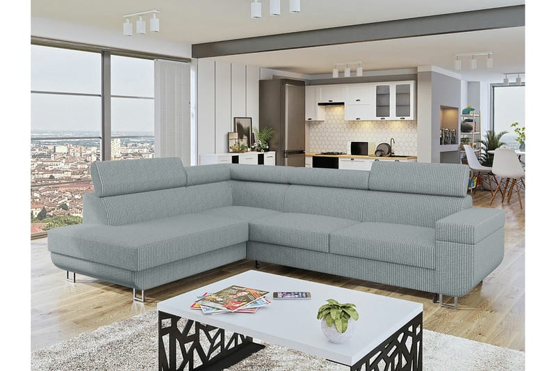 Kintore 3-sits Hörnbäddsoffa Ljusgrå - Möbler - Soffa - Bäddsoffa
