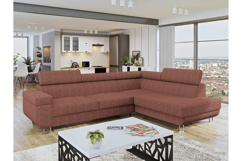 Kintore 3-sits Hörnbäddsoffa NO_BRAND Brown - Möbler - Soffa - Bäddsoffa