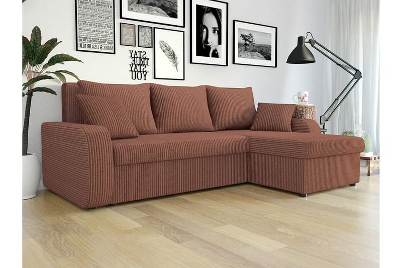 Kintore 3-sits Hörnbäddsoffa NO_BRAND Brown - Möbler - Soffa - Bäddsoffa
