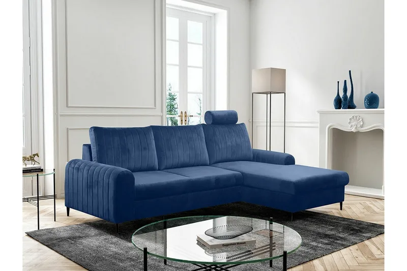 Kintore 3-sits Hörnbäddsoffa NO_BRAND Dark blue - Möbler - Soffa - Bäddsoffa