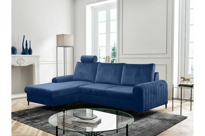 Kintore 3-sits Hörnbäddsoffa NO_BRAND Dark blue - Möbler - Soffa - Bäddsoffa