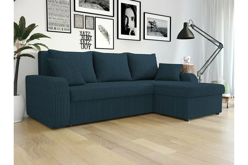 Kintore 3-sits Hörnbäddsoffa NO_BRAND Dark blue - Möbler - Soffa - Bäddsoffa