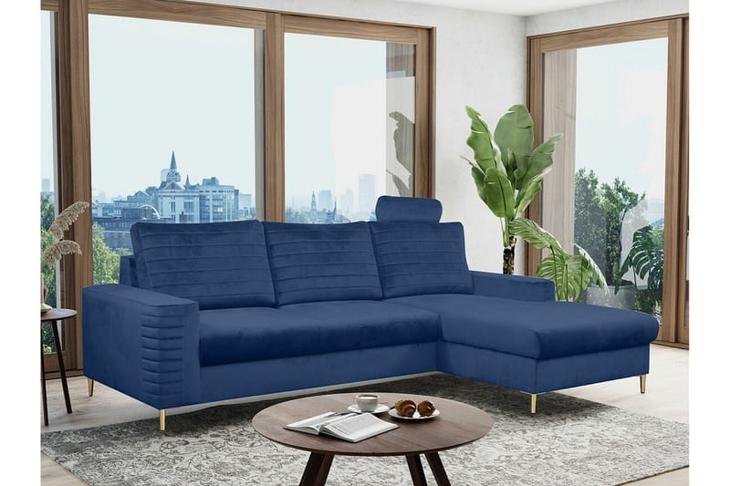 Kintore 3-sits Hörnbäddsoffa NO_BRAND Dark blue - Möbler - Soffa - Bäddsoffa