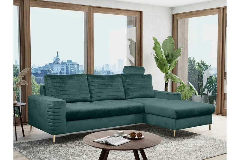 Kintore 3-sits Hörnbäddsoffa NO_BRAND Dark green - Möbler - Soffa - Bäddsoffa