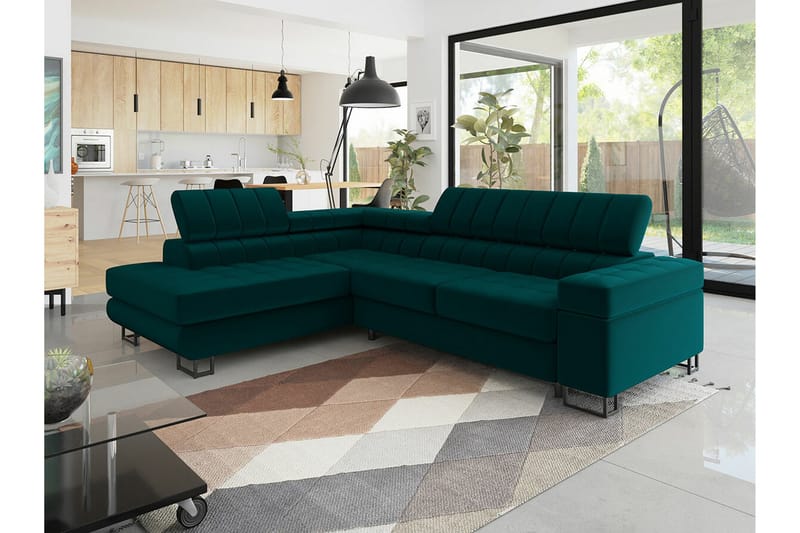 Kintore 3-sits Hörnbäddsoffa NO_BRAND Dark green - Möbler - Soffa - Bäddsoffa
