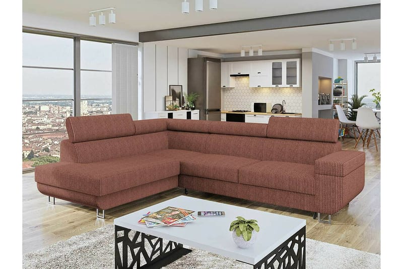 Kintore 3-sits Hörnbäddsoffa NO_BRAND Light brown - Möbler - Soffa - Bäddsoffa