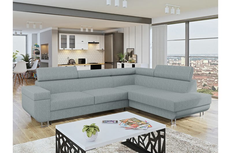 Kintore 3-sits Hörnbäddsoffa NO_BRAND Light grey/Dark grey - Möbler - Soffa - Bäddsoffa