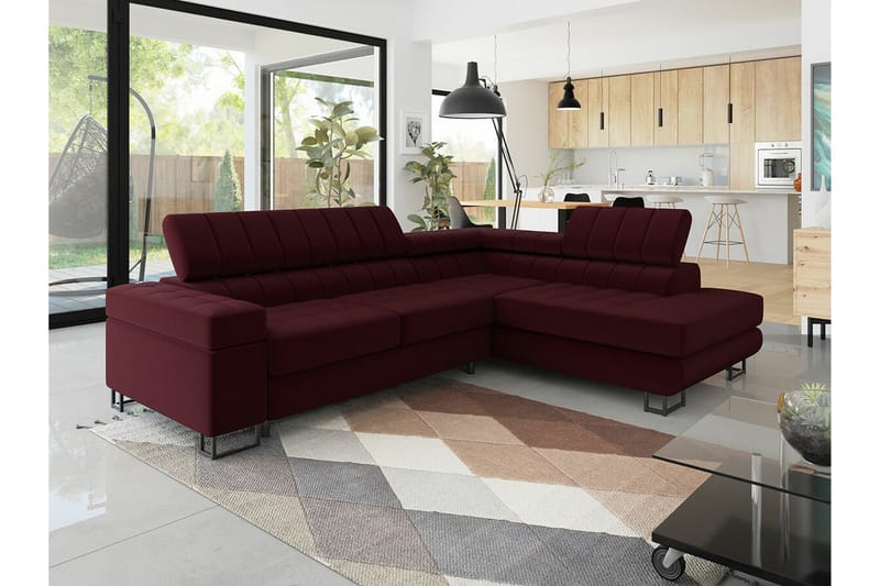 Kintore 3-sits Hörnbäddsoffa NO_BRAND Red - Möbler - Soffa - Bäddsoffa