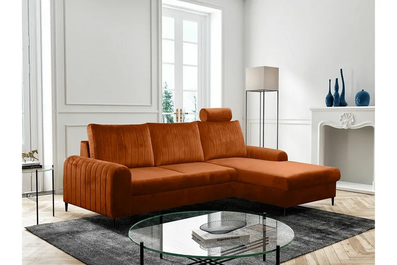 Kintore 3-sits Hörnbäddsoffa Orange - Möbler - Soffa - Bäddsoffa