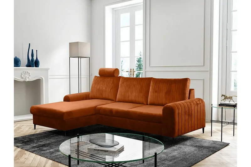 Kintore 3-sits Hörnbäddsoffa Orange - Möbler - Soffa - Bäddsoffa