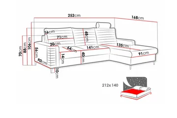 Kintore 3-sits Hörnbäddsoffa - Möbler - Soffa - Bäddsoffa