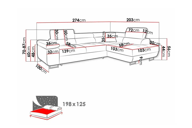 Kintore 3-sits Hörnbäddsoffa - Möbler - Soffa - Bäddsoffa
