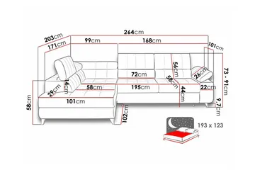 Kintore 3-sits Hörnbäddsoffa - Möbler - Soffa - Bäddsoffa