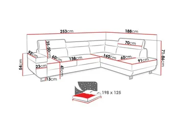 Kintore 3-sits Hörnbäddsoffa - Möbler - Soffa - Bäddsoffa