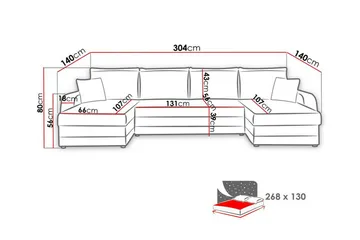 Kintore 4-sits Hörnbäddsoffa Black/Grey - Möbler - Soffa - Bäddsoffa