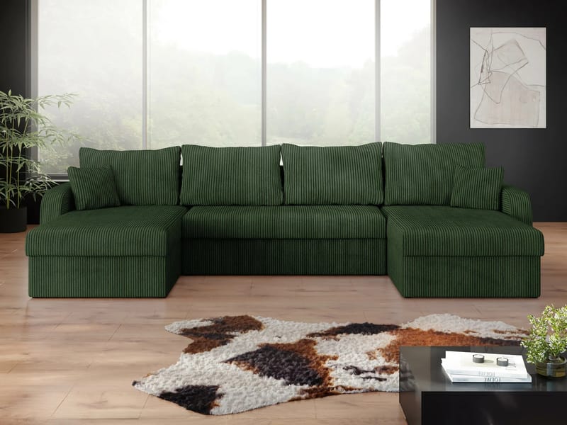 Kintore 4-sits Hörnbäddsoffa Black/Light grey - Möbler - Soffa - Bäddsoffa