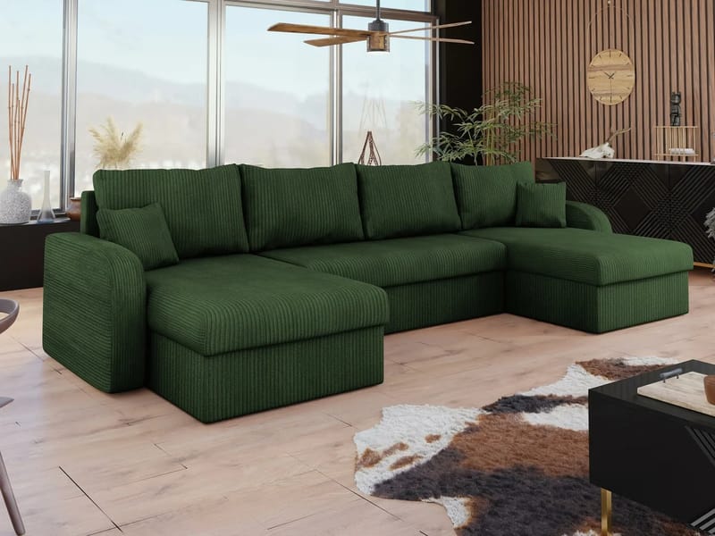 Kintore 4-sits Hörnbäddsoffa Black/Light grey - Möbler - Soffa - Bäddsoffa