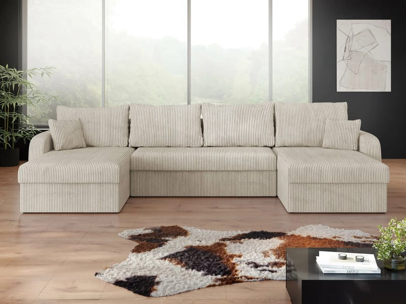 Kintore 4-sits Hörnbäddsoffa Grey/wood||Grey/Black - Möbler - Soffa - Bäddsoffa