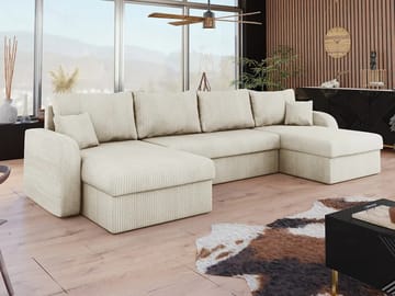Kintore 4-sits Hörnbäddsoffa Grey/wood||Grey/Black - Möbler - Soffa - Bäddsoffa