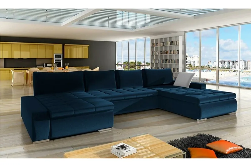 Kintore 4-sits Hörnbäddsoffa NO_BRAND Dark blue - Möbler - Soffa - Bäddsoffa