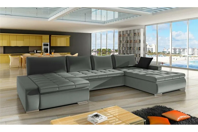 Kintore 4-sits Hörnbäddsoffa NO_BRAND Dark grey - Möbler - Soffa - Bäddsoffa