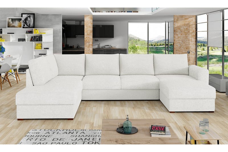 Kintore 4-sits Hörnbäddsoffa NO_BRAND White - Möbler - Soffa - Bäddsoffa