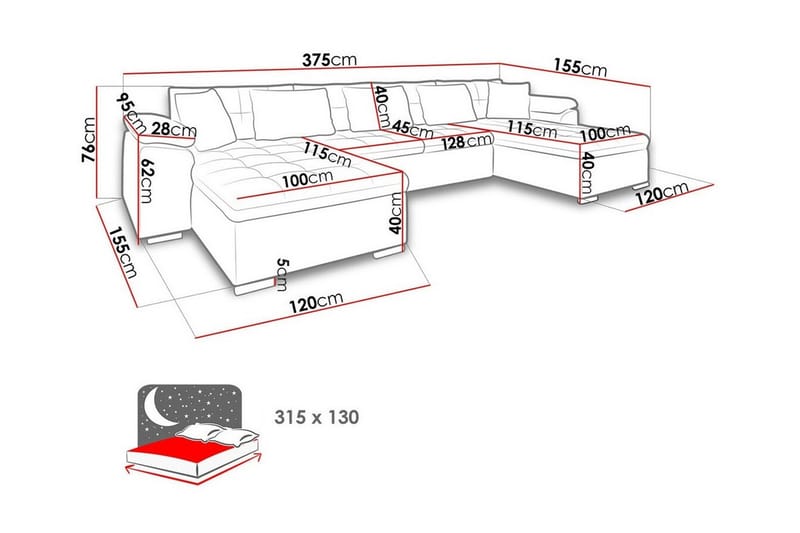 Kintore 4-sits Hörnb�äddsoffa - Möbler - Soffa - Bäddsoffa