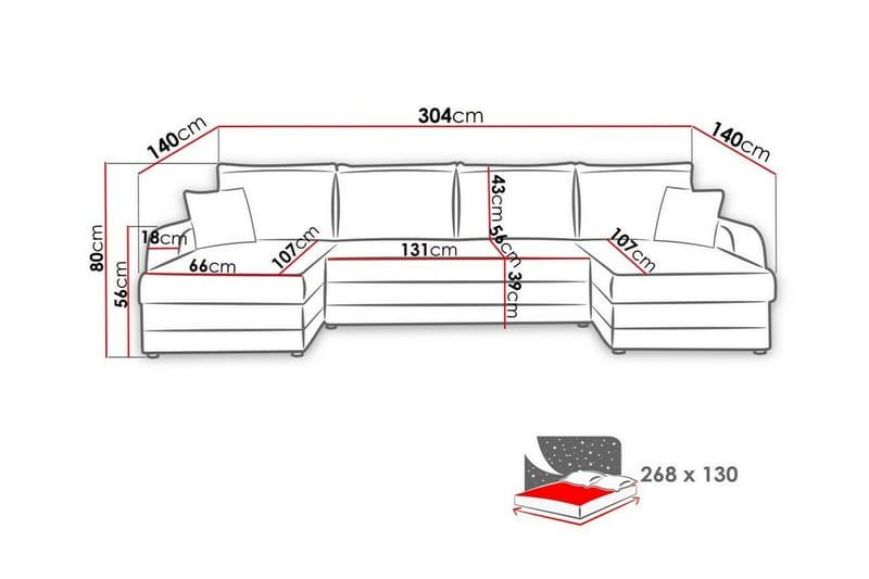 Kintore 4-sits Hörnbäddsoffa - Möbler - Soffa - Bäddsoffa