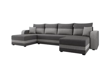 Kintore 4-sits U-formad Hörnbäddsoffa 113x275 cm med Förvaring i Tyg - Grå - Möbler - Soffa - Bäddsoffa