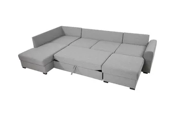 Kintore 4-sits U-formad Hörnbäddsoffa med Förvaring i Bouclé - Vit - Möbler - Soffa - Bäddsoffa