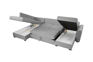 Kintore 4-sits U-formad Hörnbäddsoffa med Förvaring i Bouclé - Vit - Möbler - Soffa - Bäddsoffa
