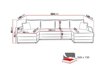 Kintore 4-sits U-formad Hörnbäddsoffa med Förvaring i Tyg - Senapsgul - Möbler - Soffa - Bäddsoffa