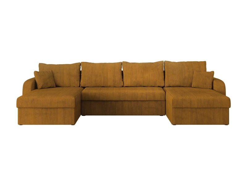 Kintore 4-sits U-formad Hörnbäddsoffa med Förvaring i Tyg - Senapsgul - Möbler - Soffa - Bäddsoffa