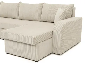 Kintore 4-sits U-formad Hörnbäddsoffa med Schäslong i Tyg - Blå - Möbler - Soffa - Bäddsoffa