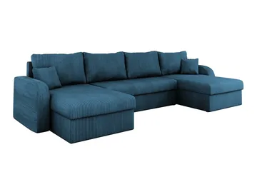 Kintore 4-sits U-formad Hörnbäddsoffa med Schäslong i Tyg - Blå - Möbler - Soffa - Bäddsoffa