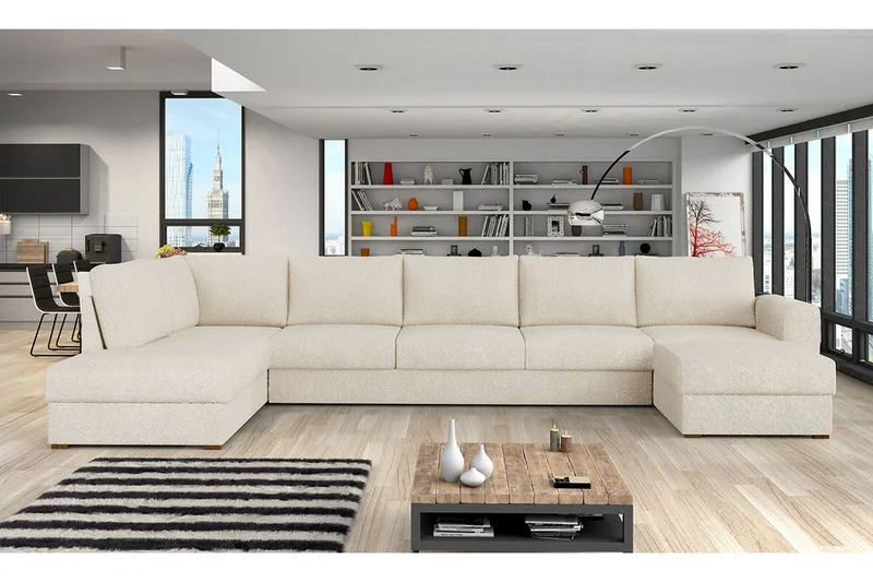 Kintore 6-sits Hörnbäddsoffa Beige/Light beige - Möbler - Soffa - Bäddsoffa