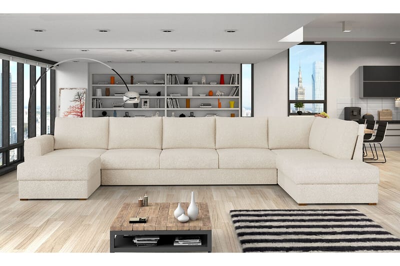 Kintore 6-sits Hörnbäddsoffa NO_BRAND White - Möbler - Soffa - Bäddsoffa