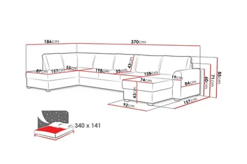 Kintore 6-sits Hörnbäddsoffa - Möbler - Soffa - Bäddsoffa