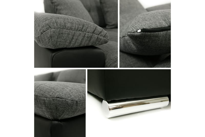 Kinzer Bäddsoffa Dubbeldivan 4-sits 315x130 cm U-formad - Svart - Möbler - Soffa - Bäddsoffa