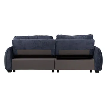 Klevor Vändbar L-formad Hörnbäddsoffa 132x198 cm med Förvaring i Tyg - Blå - Möbler - Soffa - Bäddsoffa